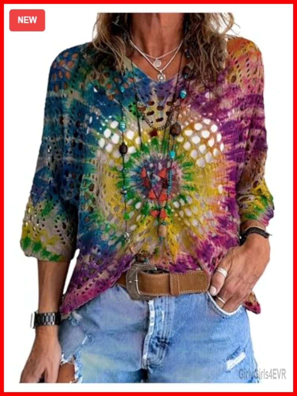 Boho V-Neck Lightweight Summer Sweater Beach Cover Up